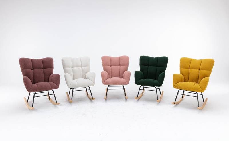 Cozy Green Rocking Chair - Mid Century Modern Charm