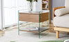 Chic Glass-Top Nightstand with Drawers