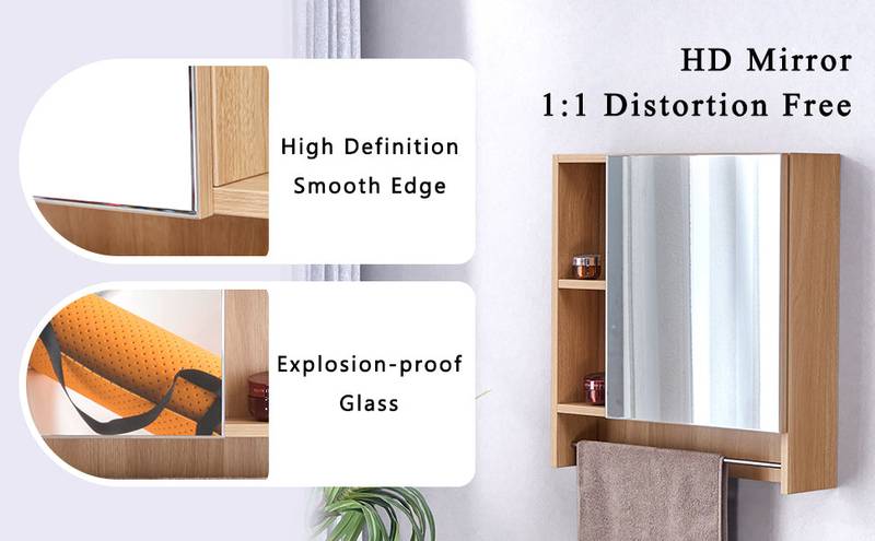 Stylish Wall-Mounted Bathroom Cabinet with Towel Rack and Shelves