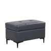 Cozy Blue L-Shaped Corner Sofa with Storage Ottomans