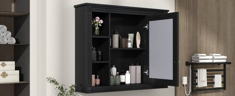 Sleek Bathroom Mirror Cabinet with Shelves