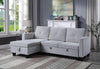Cozy Light Gray Velvet Reversible Sleeper Sofa with Storage Chaise