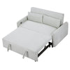 Light Blue Sleeper Sofa with USB Ports and Pillows