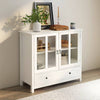 Charming Glass-Door Buffet with Bell Handles