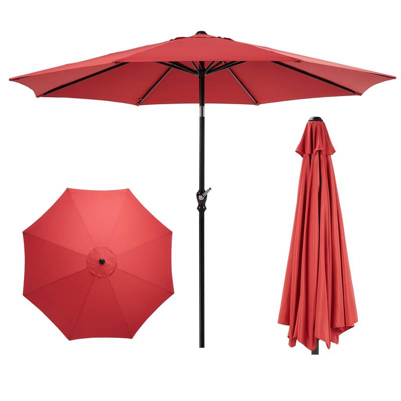 SunnyShade Red Patio Umbrella - Tilt & Crank for Easy Enjoyment!