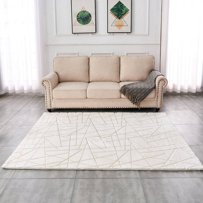 Gilded Chic Faux Fur Rug
