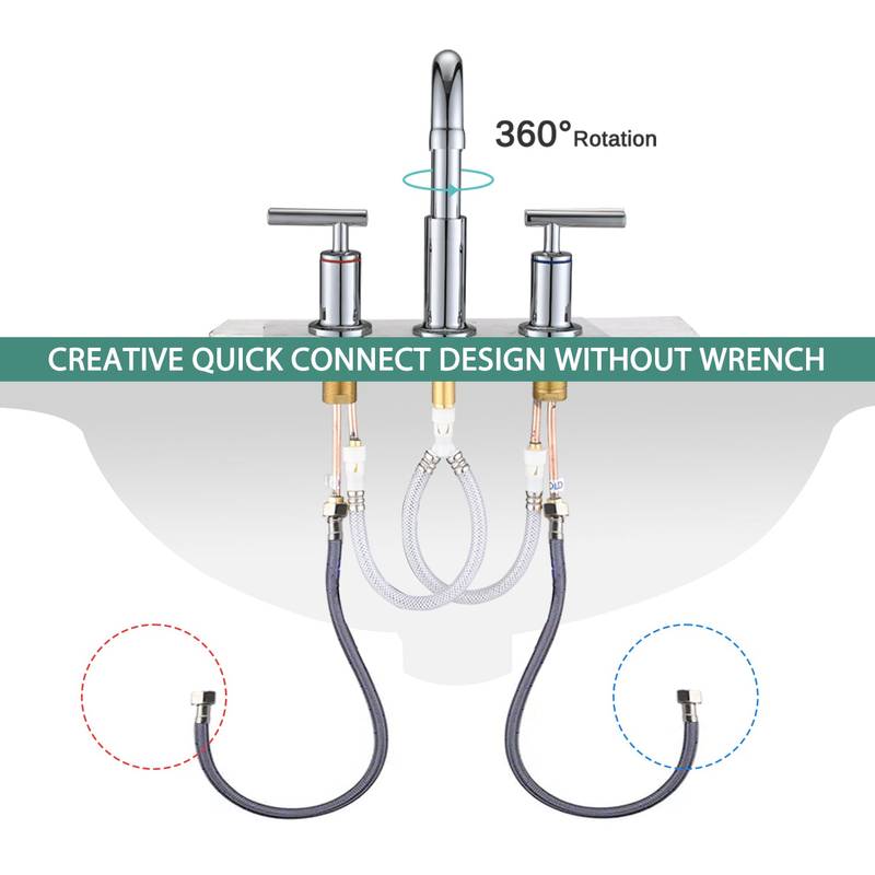 Sleek Chrome Widespread Bathroom Faucet with Pop-Up Drain