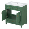 Vintage Green Bathroom Vanity with Soft-Close Storage