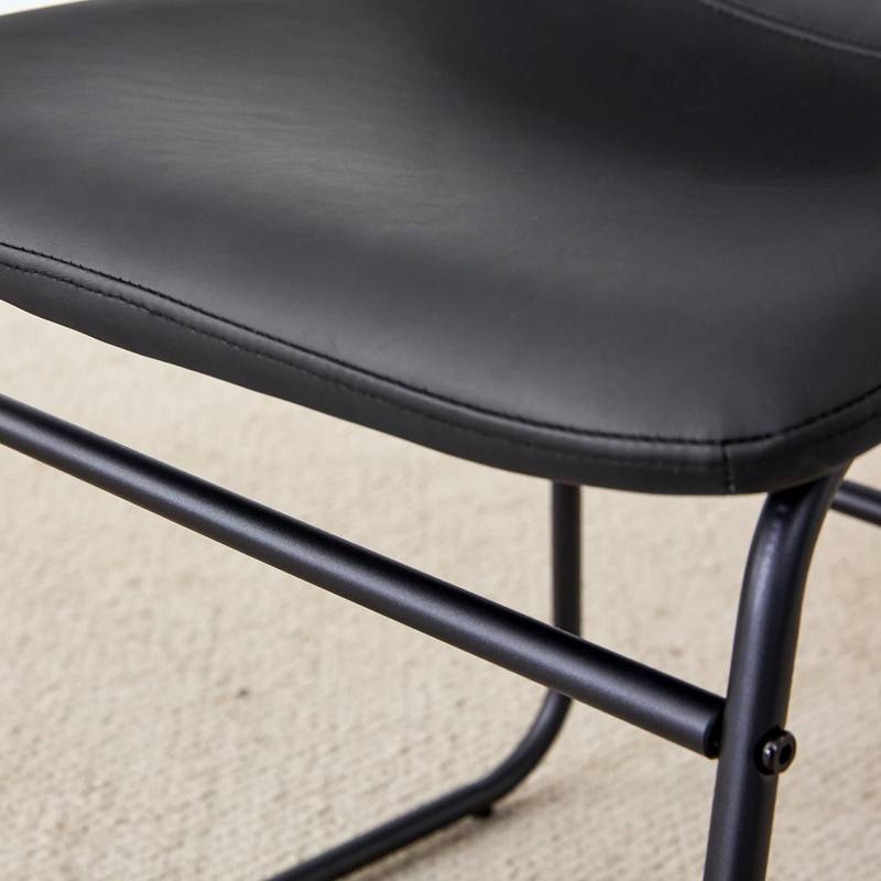 Sleek Black PU Leather Chair
