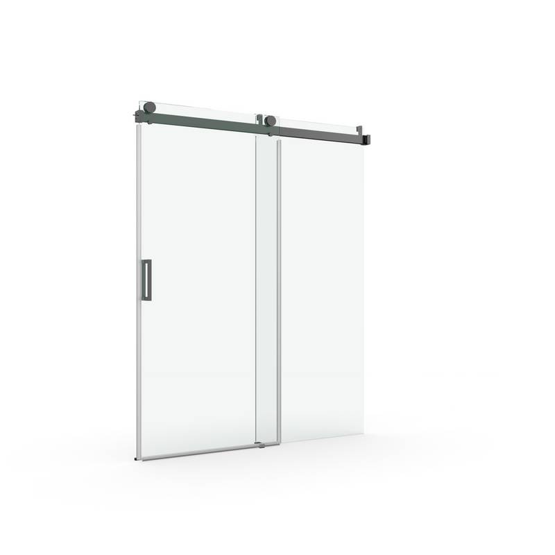 Sleek Matte Black Sliding Shower Door with Soft-Close Tempered Glass