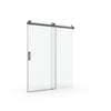 Sleek Matte Black Sliding Shower Door with Soft-Close Tempered Glass