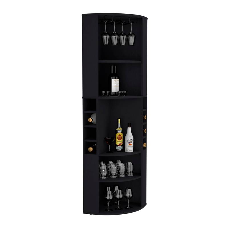 Chic Corner Bar Cabinet with Shelves and Wine Storage