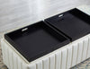 Chic Velvet Cube Ottoman with Tray Storage