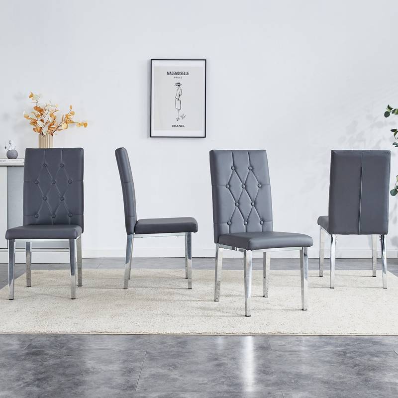 Stylish Gray Armless Dining Chairs Set