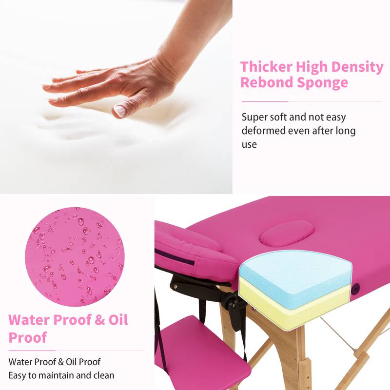 Travel-Friendly Spa Massage Table with Adjustable Height