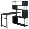 Versatile L-Shaped Home Office Desk with Rolling Bookshelf