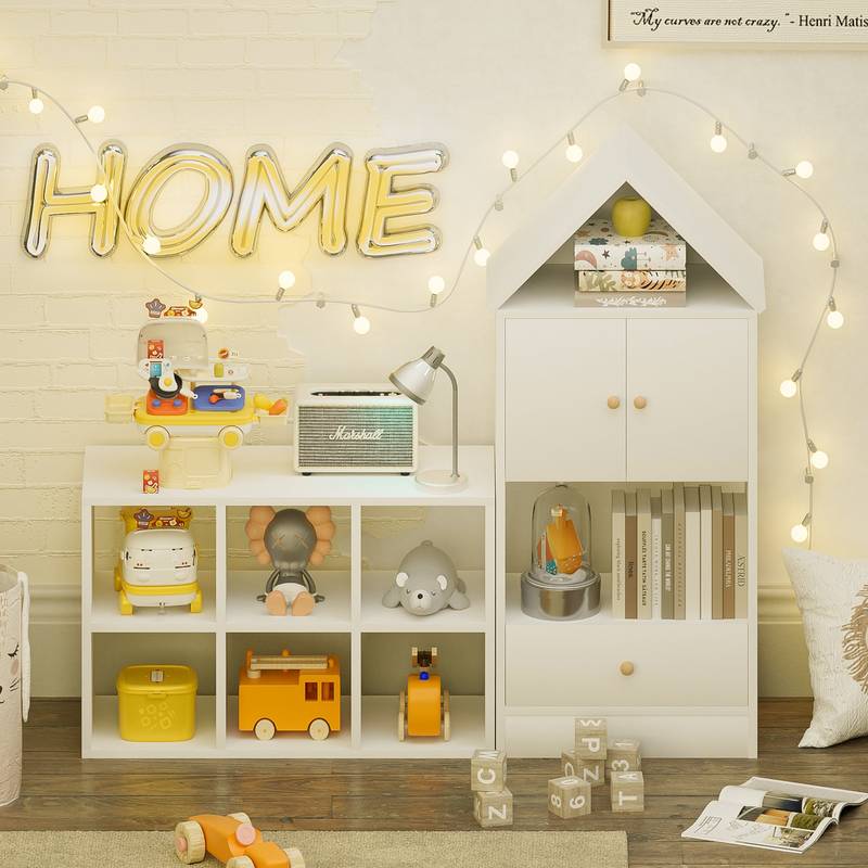 Playful House Bookshelf - Fun & Functional Storage for Kids!