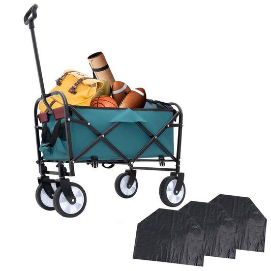 Cyan Collapsible Utility Wagon with Liners