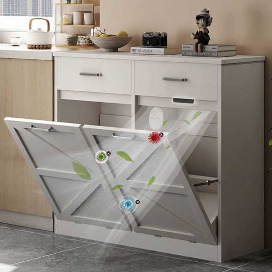 Sleek White Trash Cabinet with Easy Installation and Odor Control