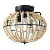 Wooden Beaded Fan Chandelier