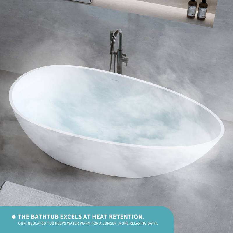Elegant Matte White Freestanding Soaking Tub
