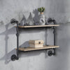 Brantley Oak & Sandy Black Wall Rack with Shelves