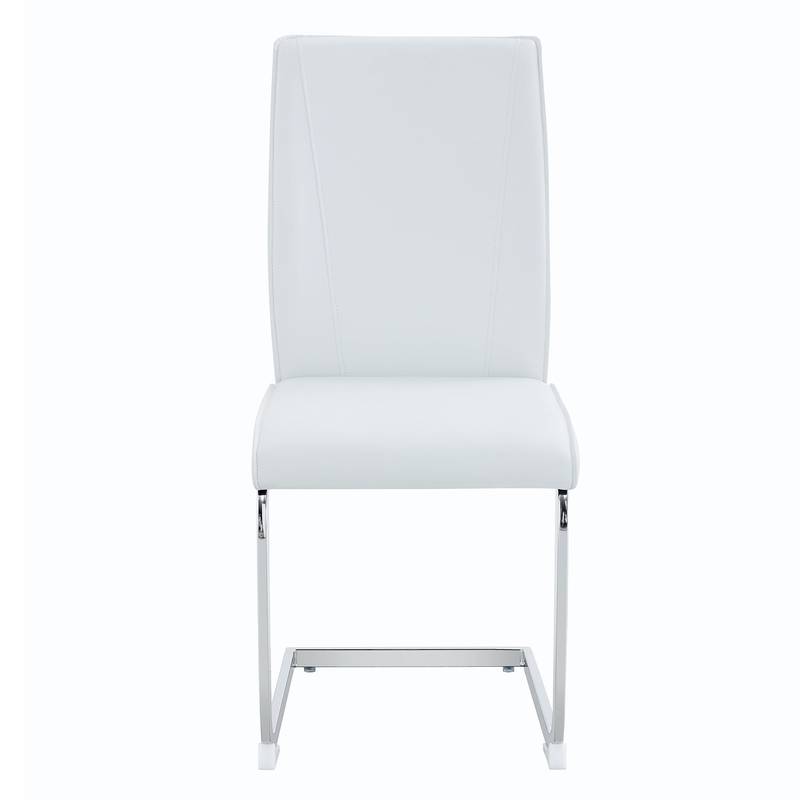 Chic White Curve Dining Chairs - Set of 4