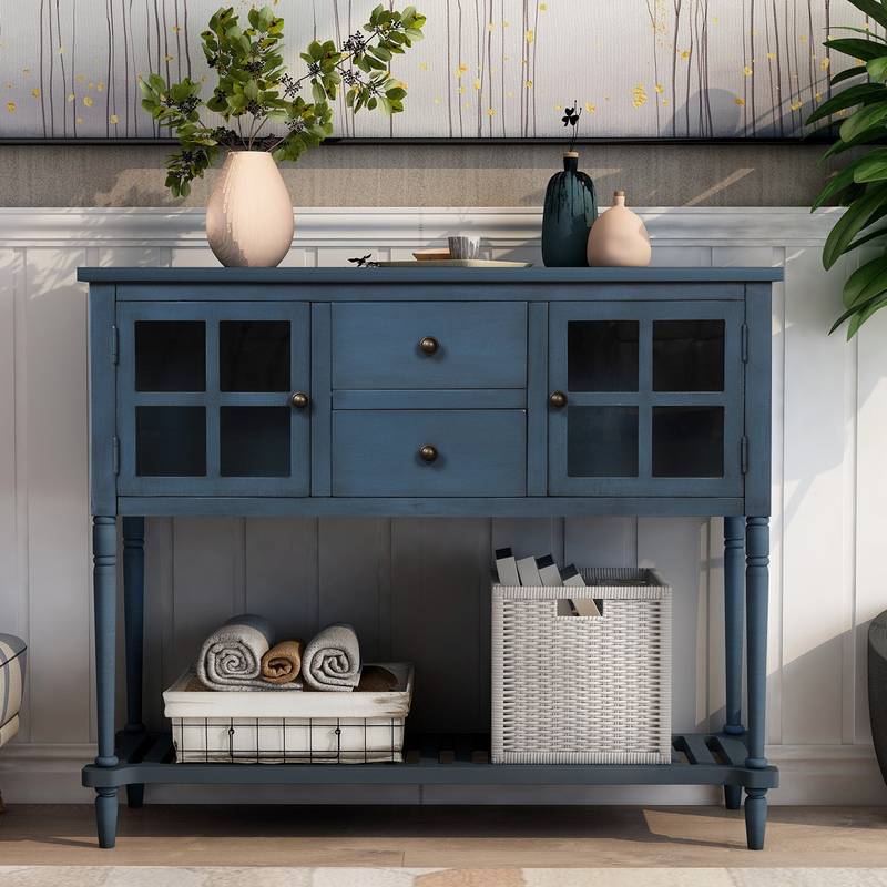 Charming Navy Farmhouse Console Table
