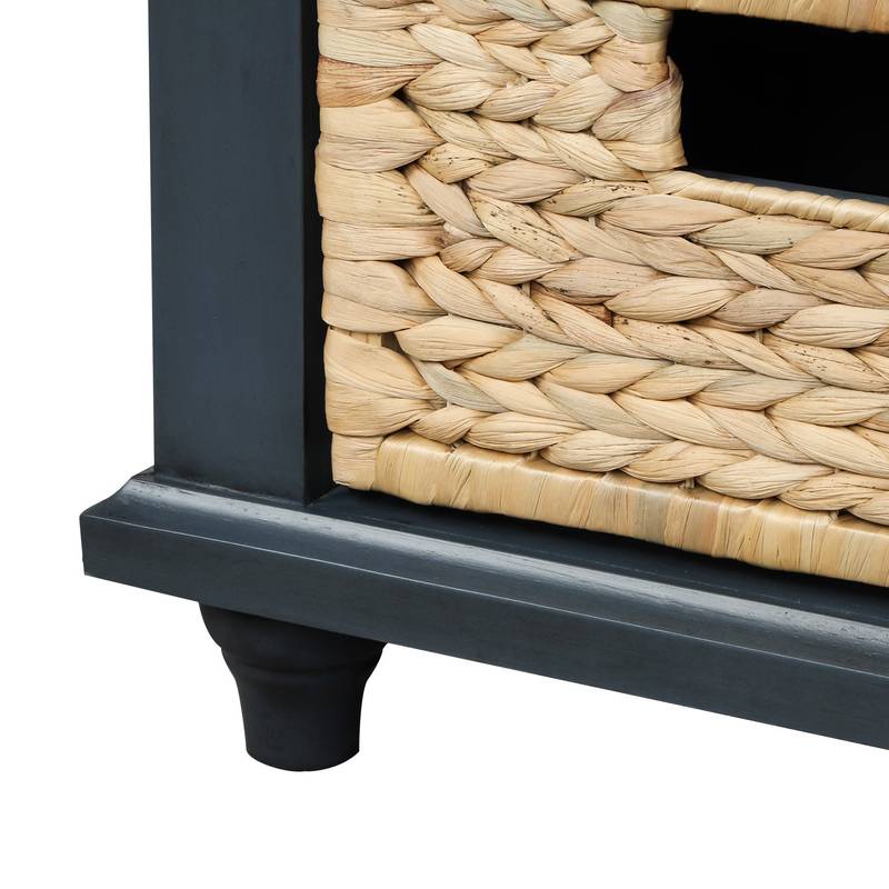 Rustic Charm Storage Bench with Baskets