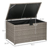 Outsunny Gray Rattan Outdoor Storage Box
