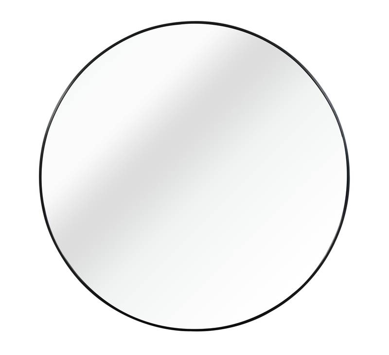 Sleek Black Round Bathroom Mirror