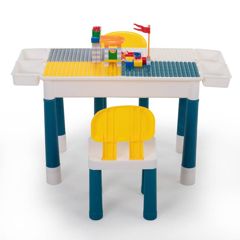 Versatile DIY Block Table - Gray & Yellow