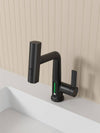 Sleek Matte Black Rotating Waterfall Faucet with LED Temperature Display