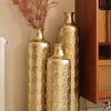 Charming White Metal Vase Trio