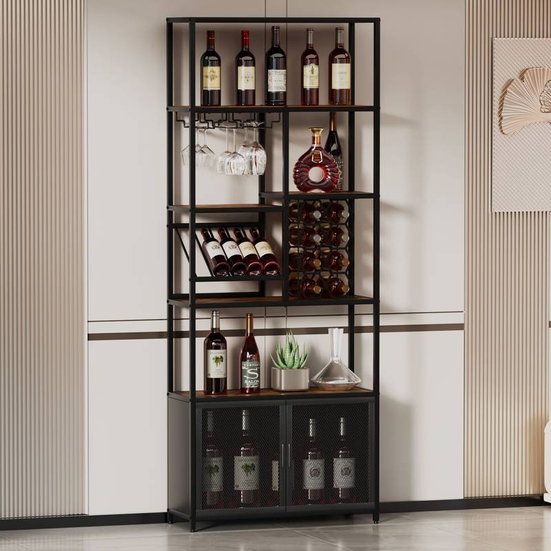 Chic Industrial Wine & Glass Stand