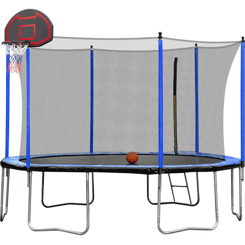 Jump & Dunk Trampoline with Safety Enclosure and Ladder