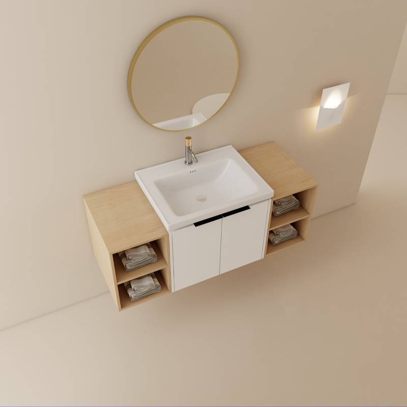 Chic Soft-Close Bathroom Vanity with Sink and Shelves