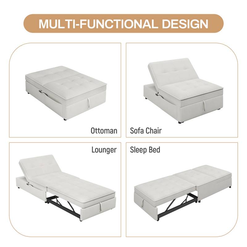 Versatile Sofa Bed with Storage & USB Port