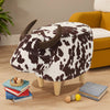Cozy Cow Ottoman: Adorable Velvet Foot Stool for Any Space