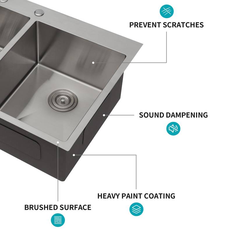 Stainless Steel Double Drop-In Kitchen Sink
