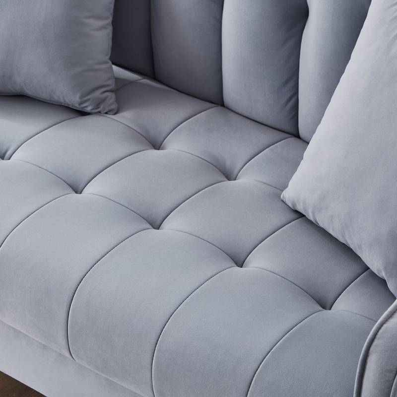 Chic Velvet Loveseat in Light Blue