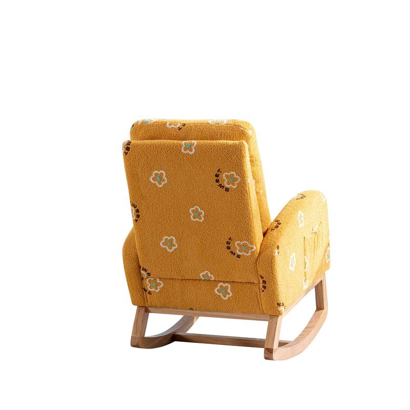 Cozy Mustard Rocker: Modern Mid-Century Accent Chair