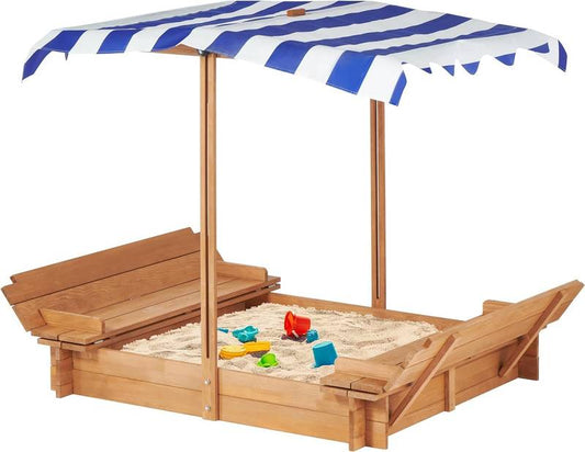 Magic Sand Playground with Adjustable Cover and Cozy Benches