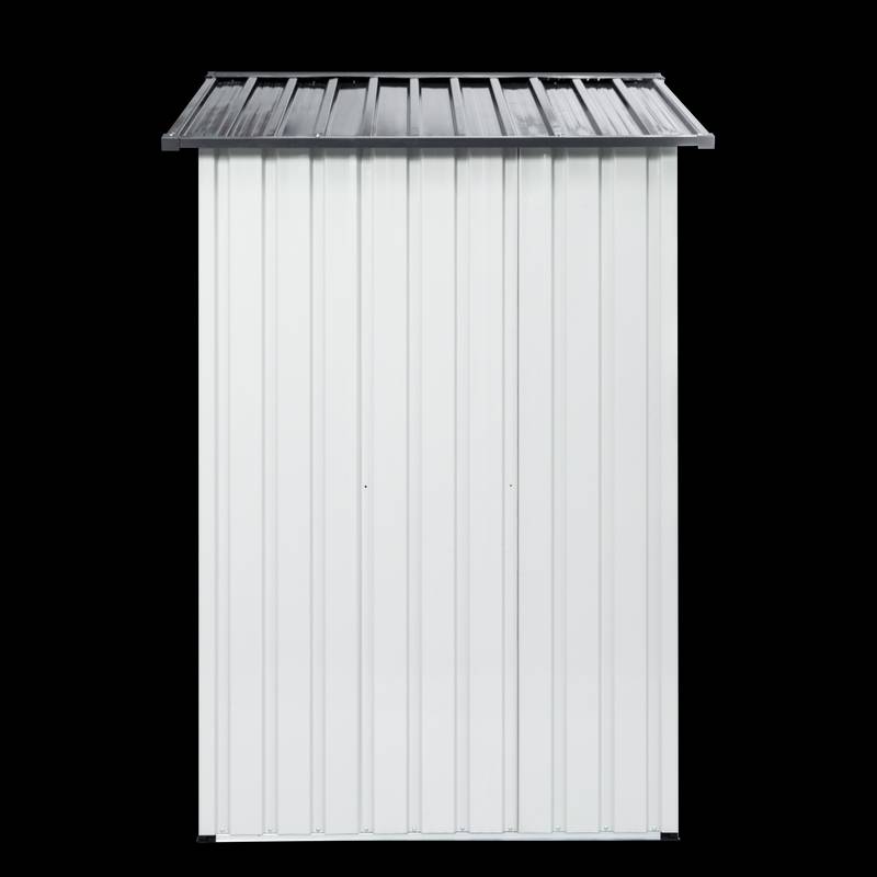 Stylish Gray and White Garden Shed for Outdoor Tool Storage