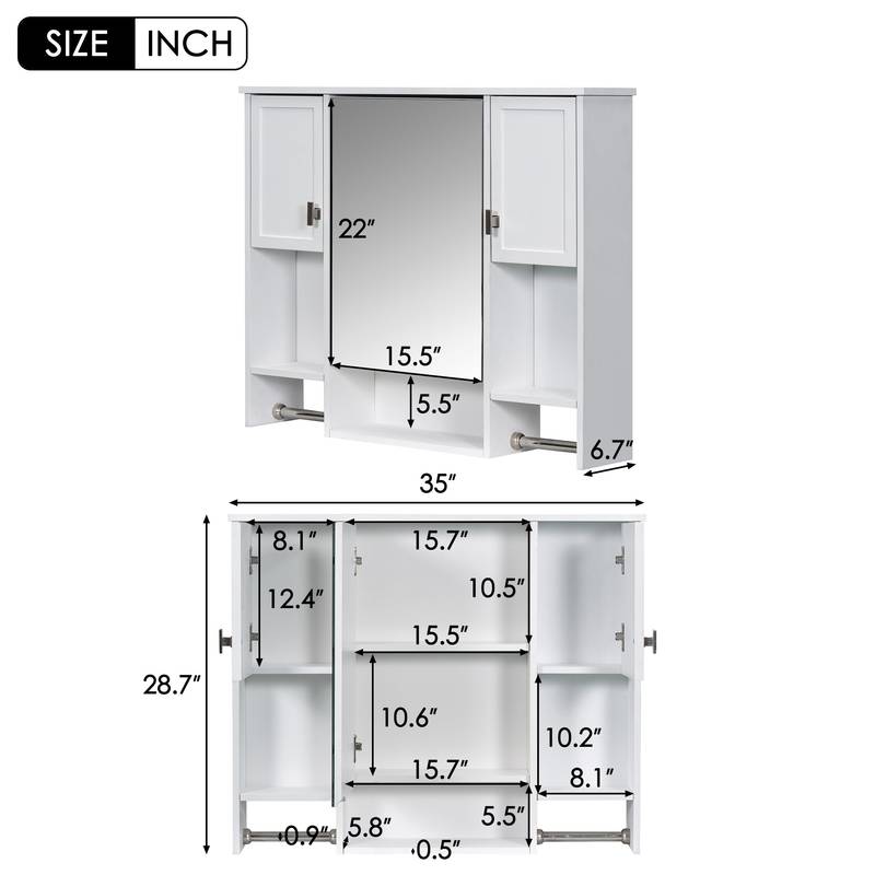 Sleek Wall-Mounted Bathroom Storage & Mirror Cabinet
