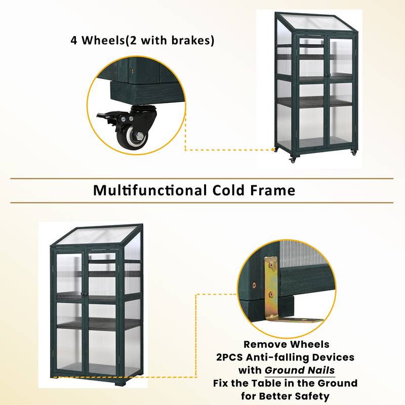 EasyMove Greenhouse: Portable Wooden Oasis with Adjustable Shelves