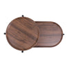 Chic Two-Tier Walnut Coffee Table with Storage