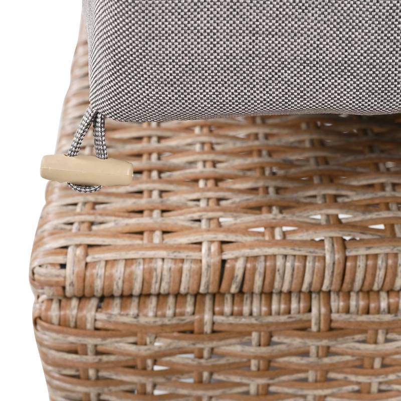 Cozy Rattan Patio Sofa Set with Extendable Tables