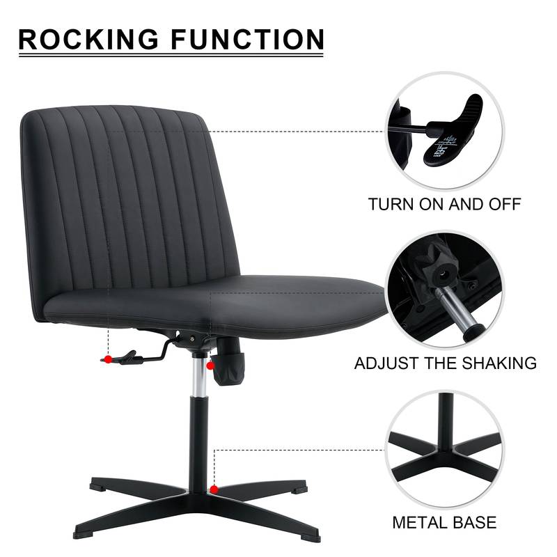 Sleek Black Adjustable Swivel Chair for Home & Office