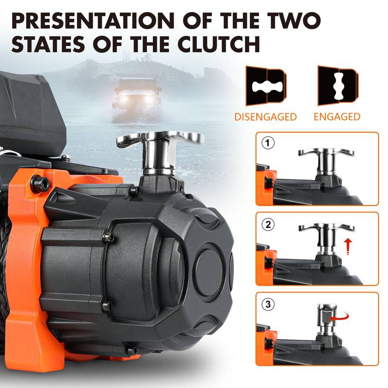 ZESUPER Heavy-Duty Electric Winch with Synthetic Rope and Remote Control
